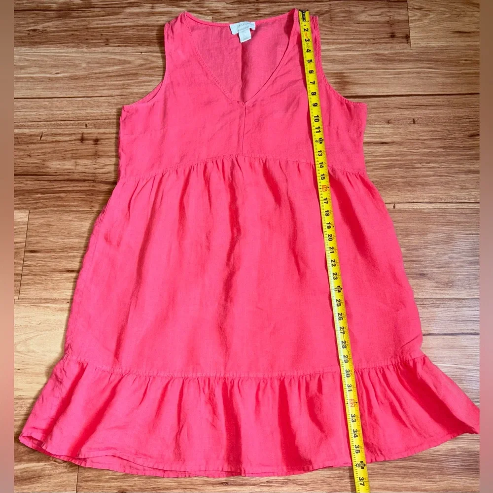 Cynthia Rowley orange Linen dress Large NWOT - Picture 9 of 11
